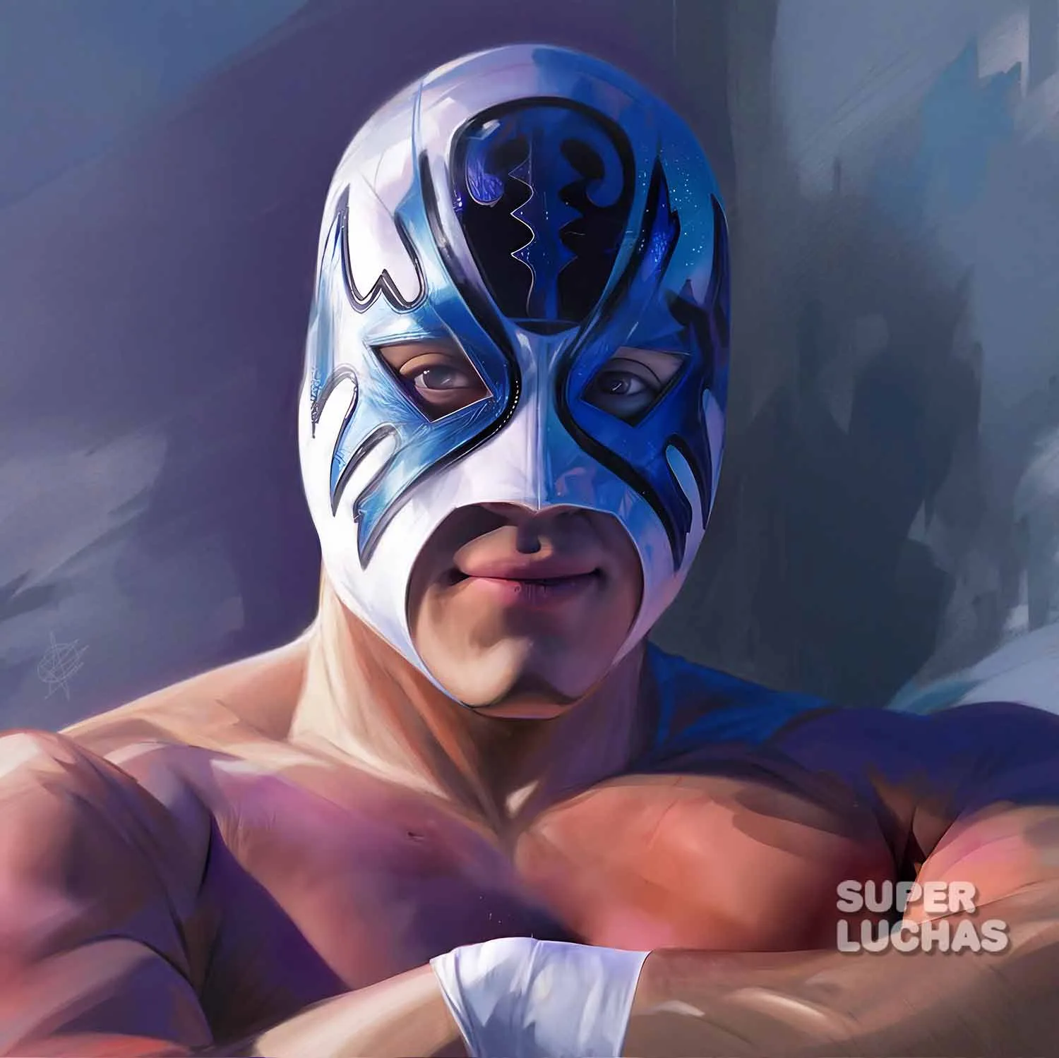 Atlantis Jr. del CMLL en la promoción de la película Digger