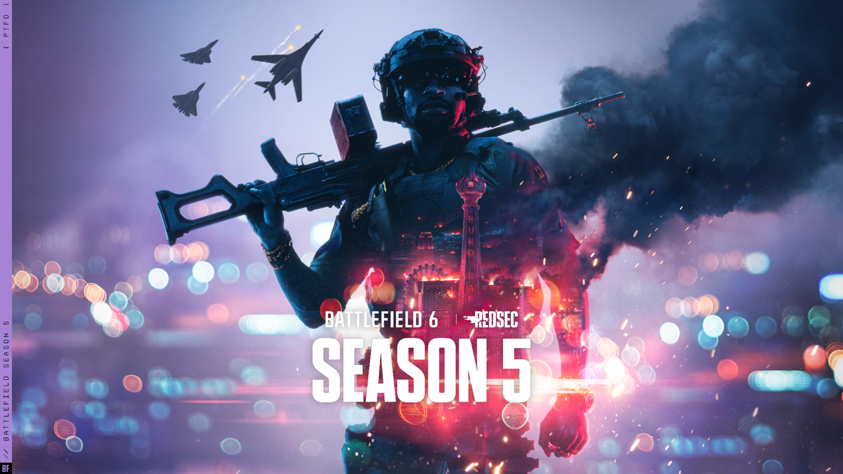 Arte de la Temporada 5 de Battlefield 6 ambientada en Las Vegas