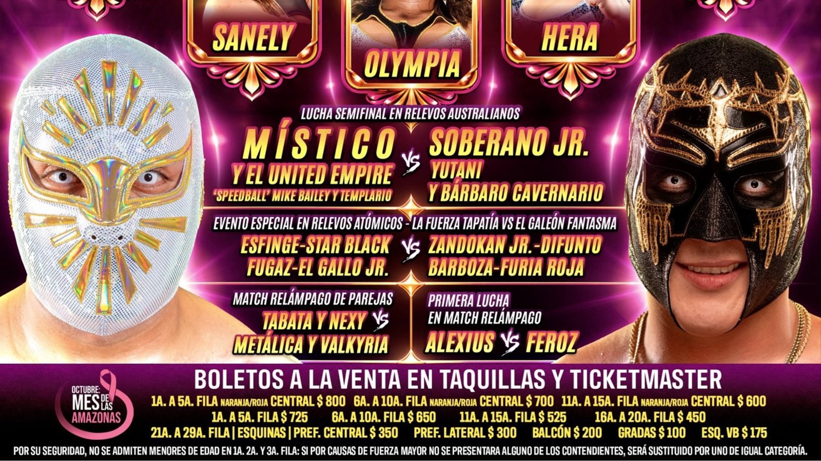 Cartel de CMLL Viernes Espectacular del 2 de octubre de 2026 en la Arena México
