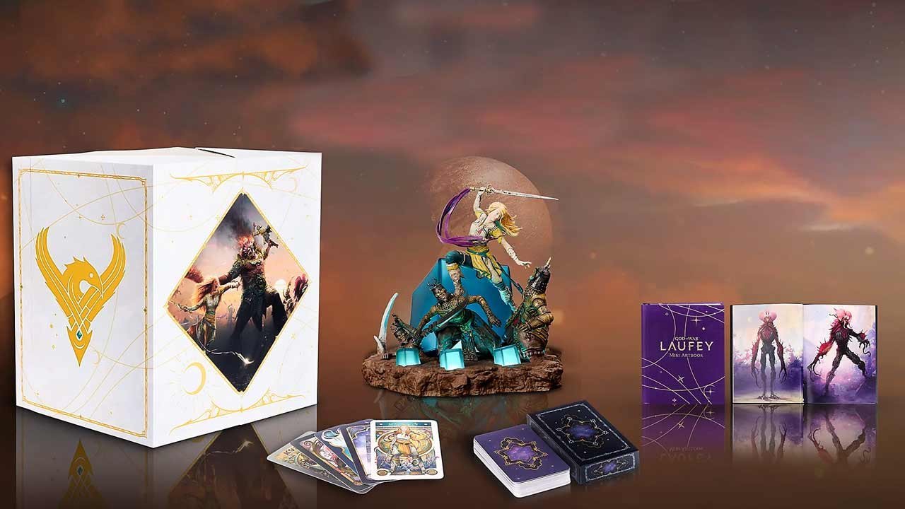 Edición de colección de God of War Laufey con la estatua luminosa de Faye
