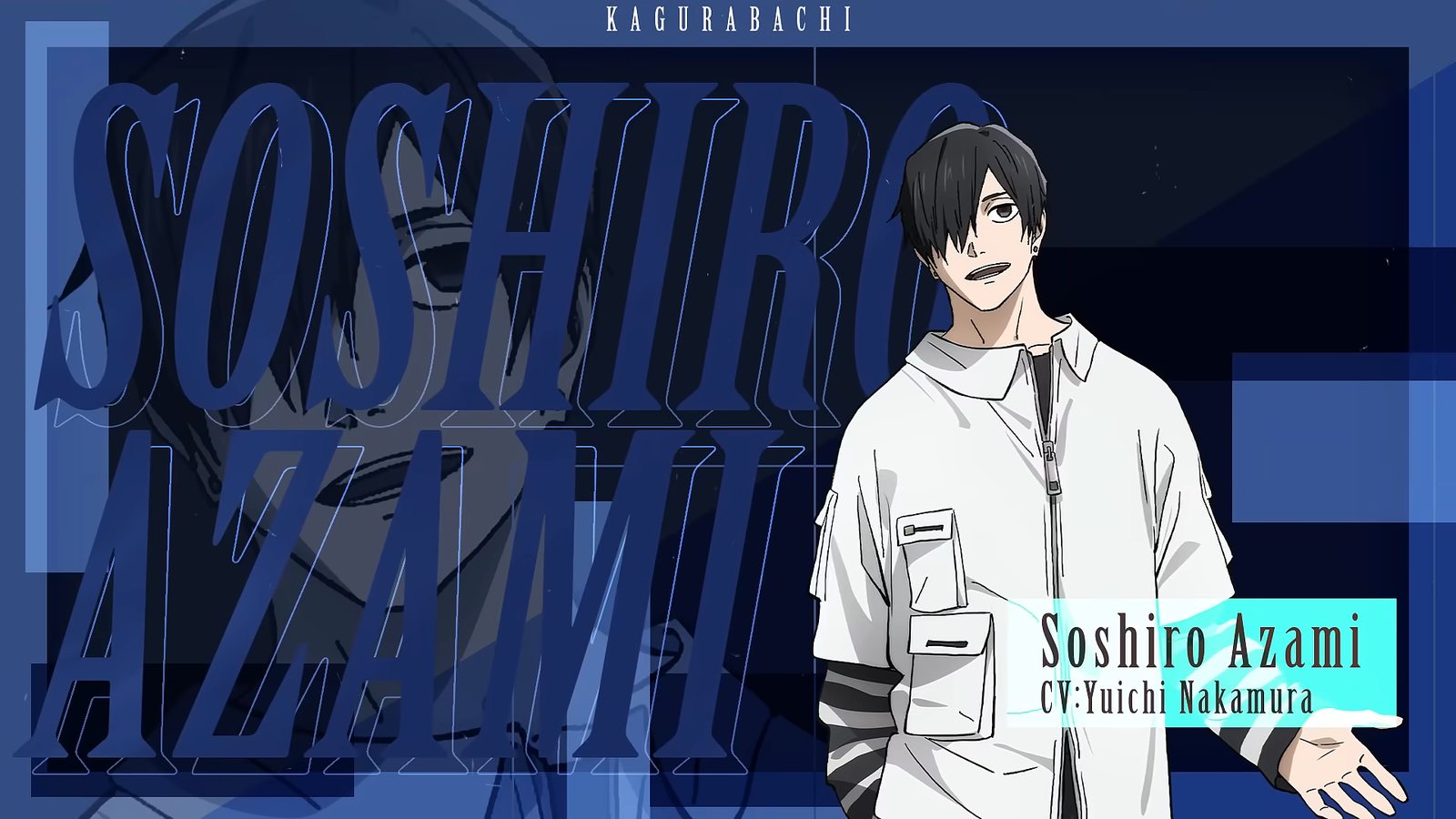 Visual del personaje Soshiro Azami en el anime de Kagurabachi